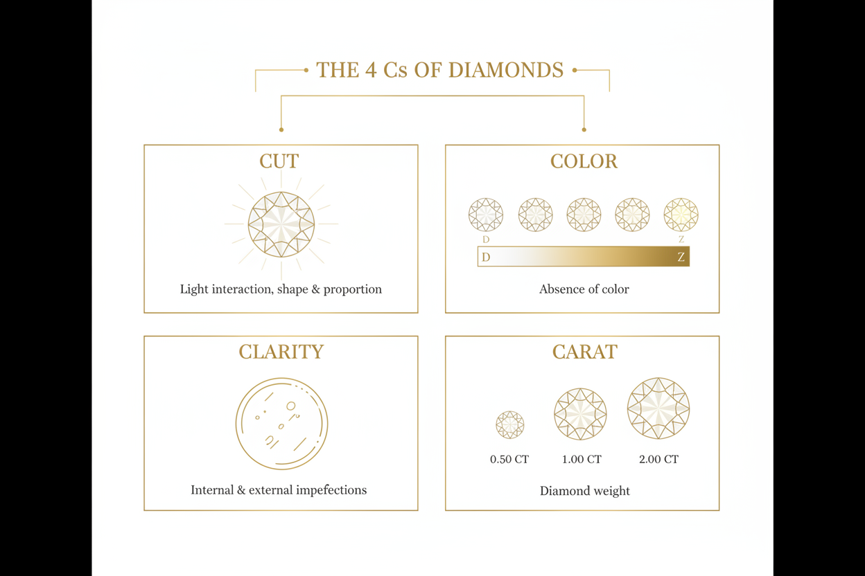 The 4 Cs of diamonds explained simply