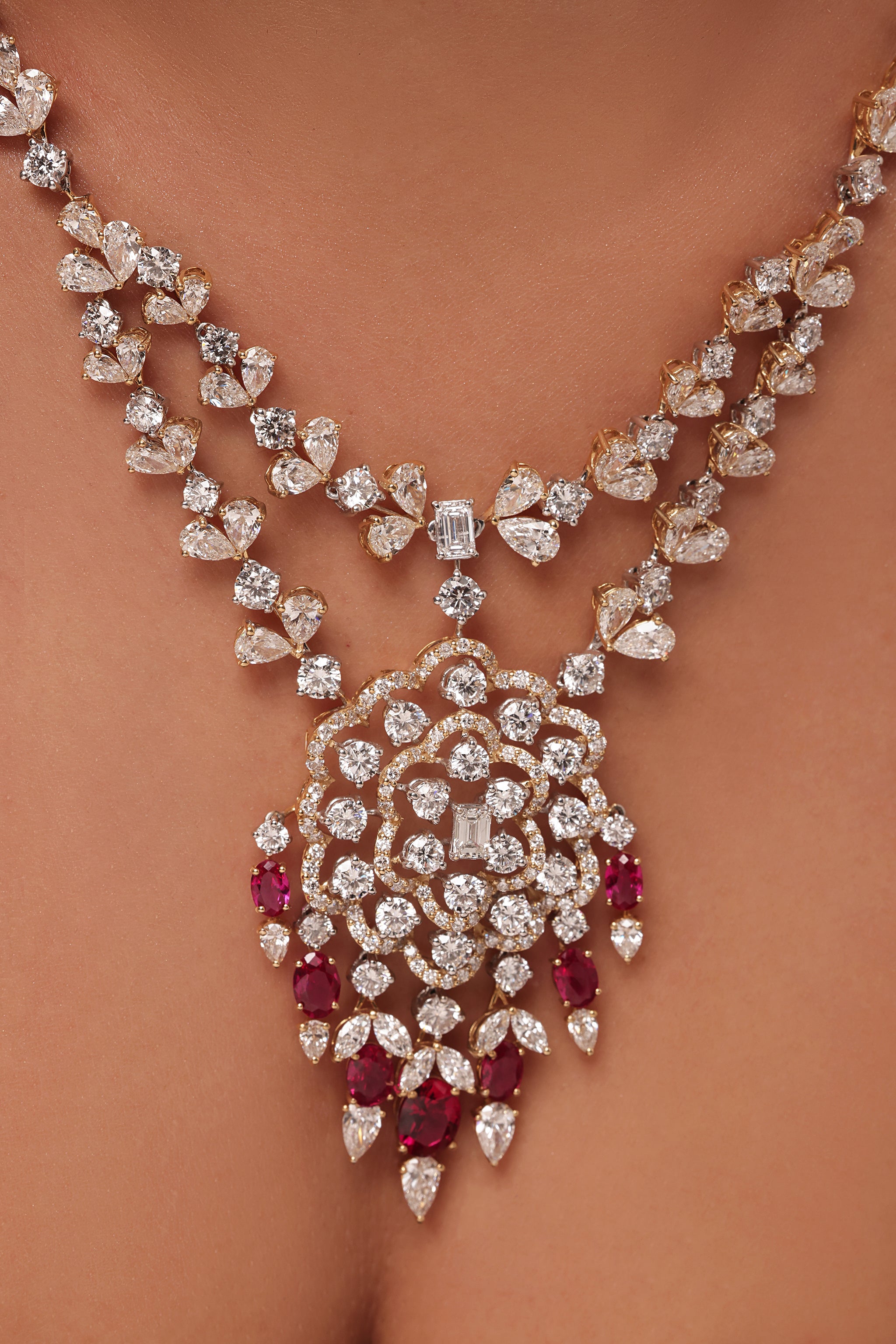 Ruby & Multi Diamond Necklace