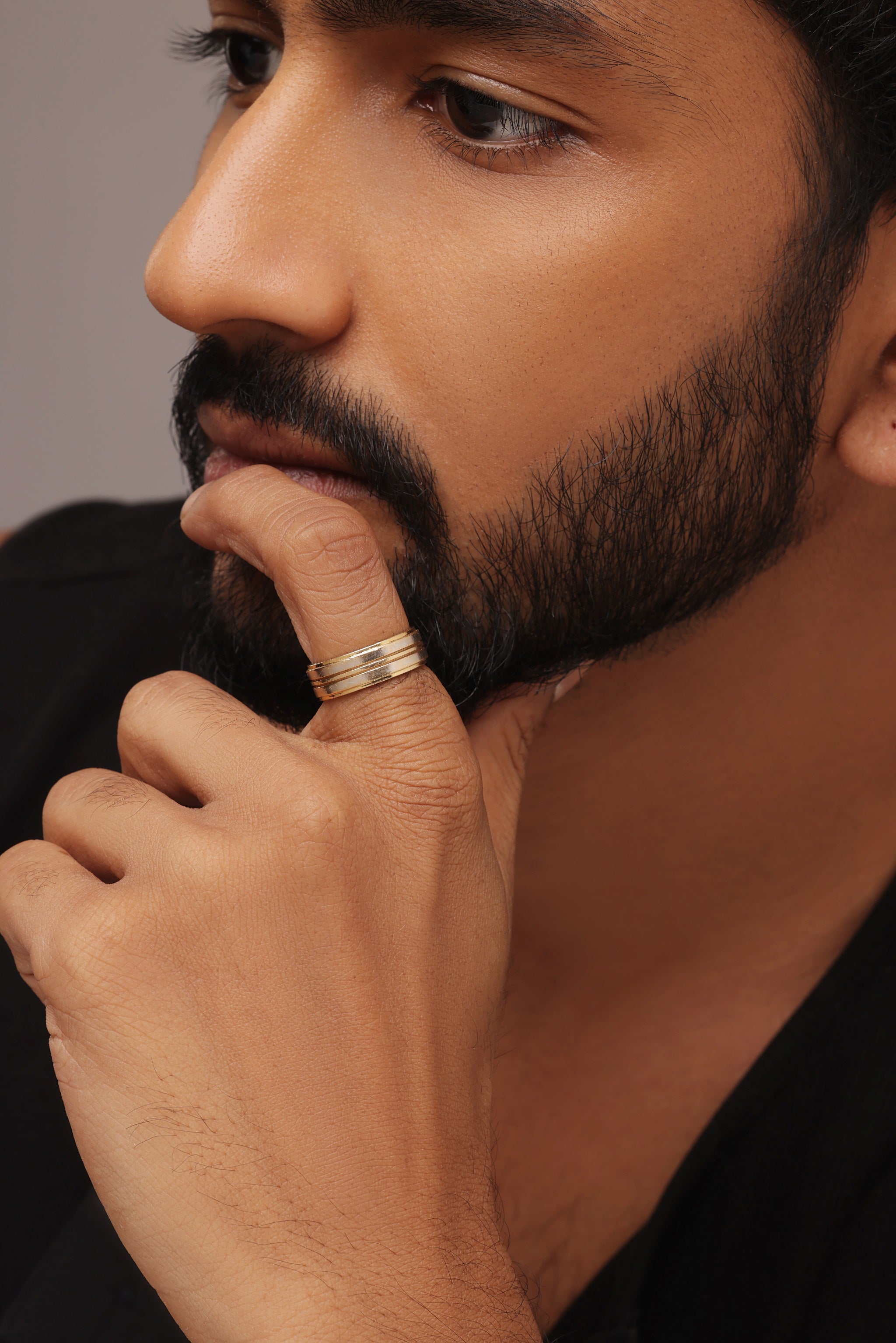 DUAL TONE GOLD BAND RING