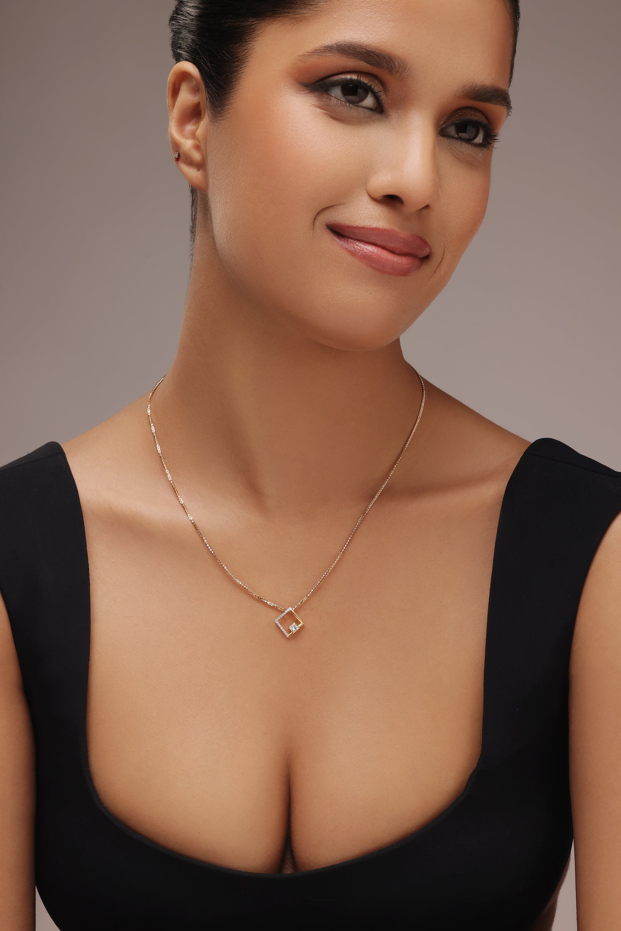 Asymmetrical Princess Cut Pendant