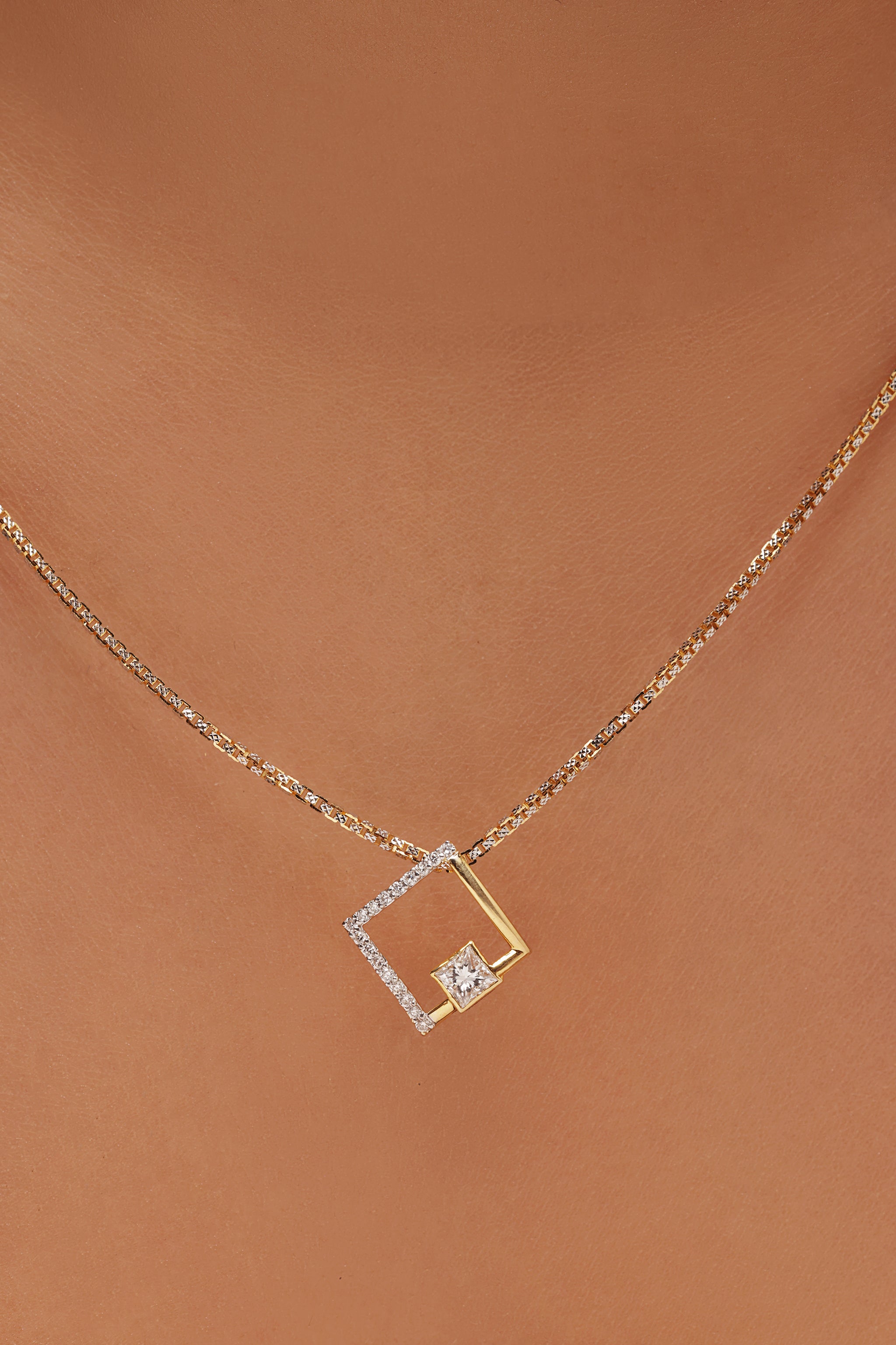 Asymmetrical Princess Cut Pendant