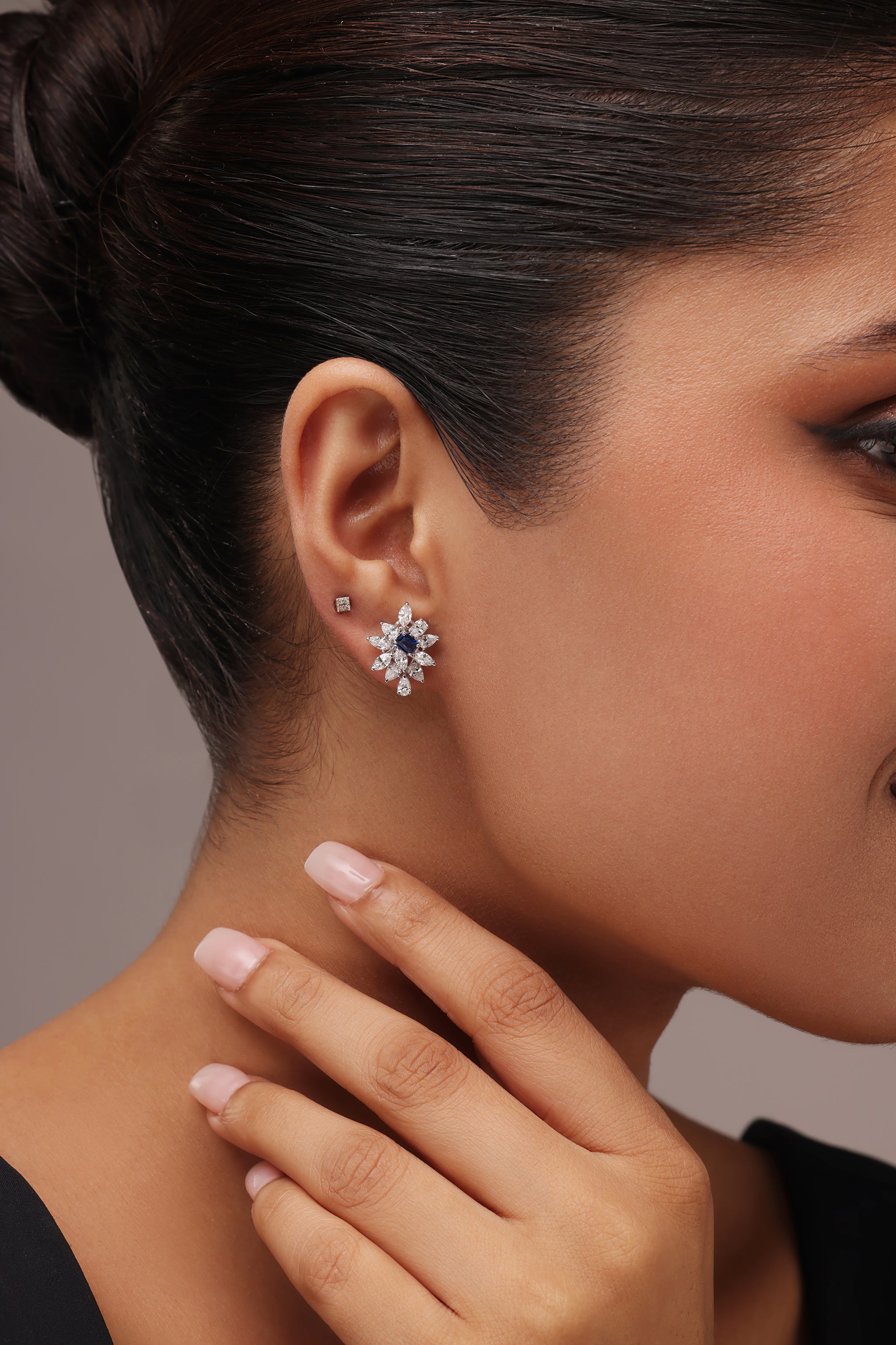 PEAR AND MARQUISE DIAMOND EARRINGS