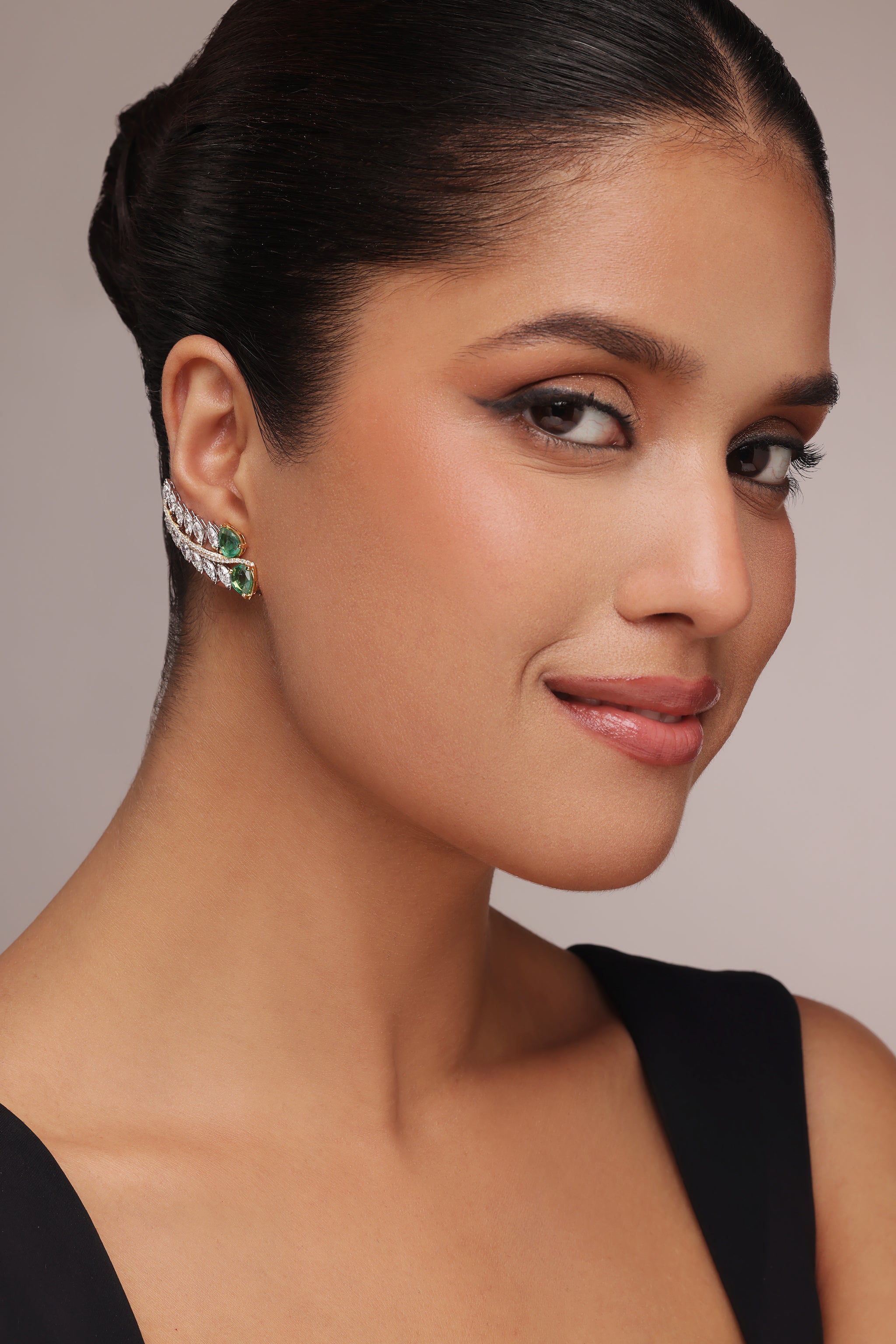 Marquise and Emerald stone Ear Cuff