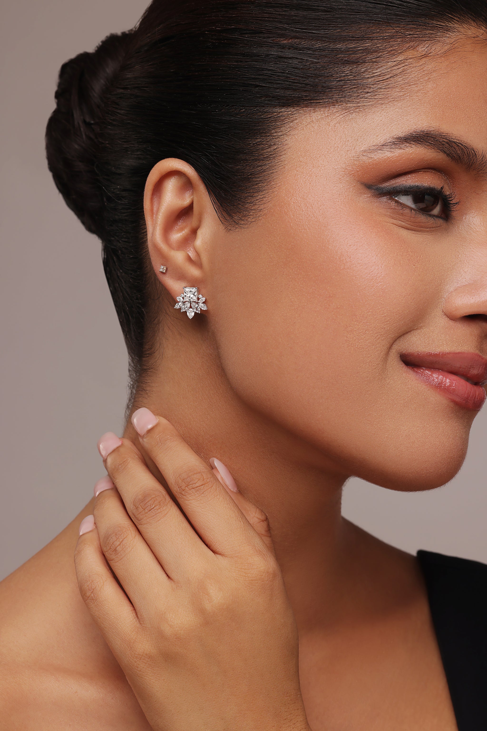 Princess, Marquise, and Pear Dimaond Stud Earrings