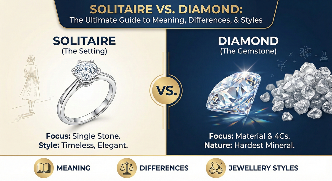 Solitaire vs. Diamond: The Ultimate Guide to Their Meaning, Differences, and Jewellery Styles