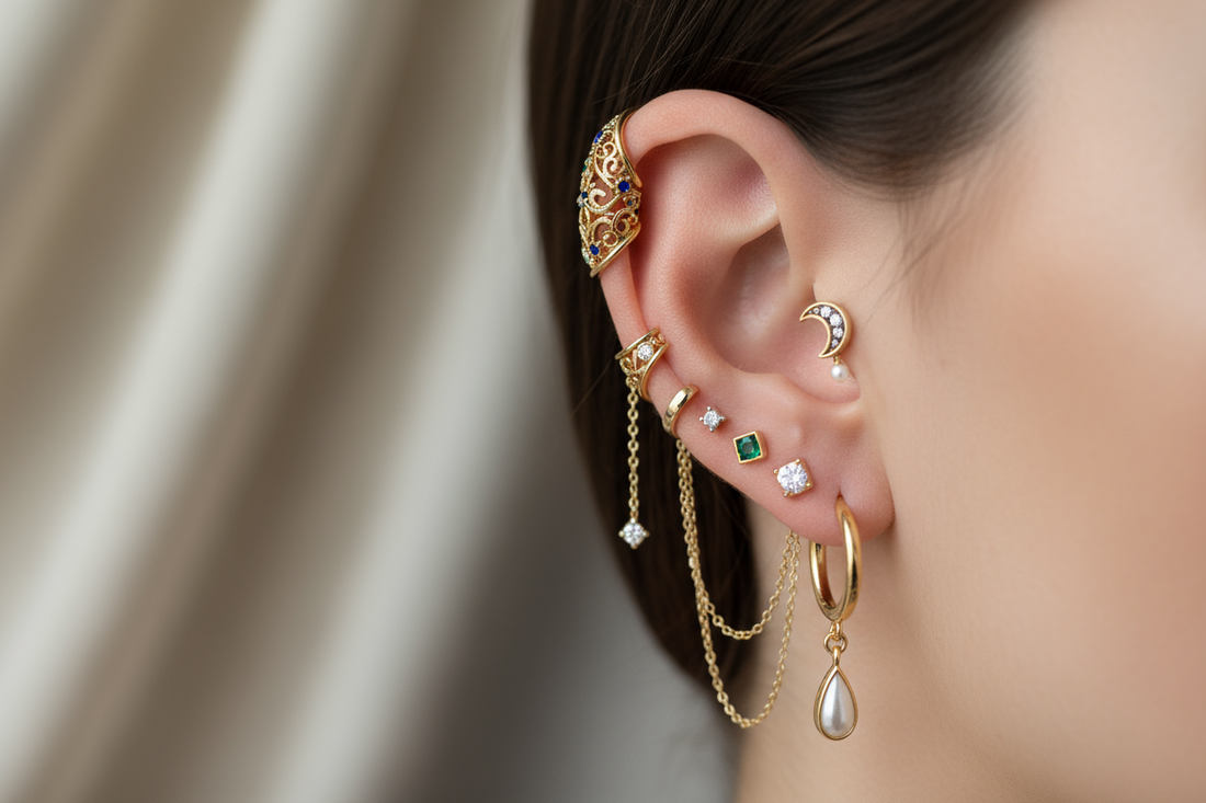 Ear Cuffs and Multi-Piercing Sets: Adorning Your Ears with Artistic Flair