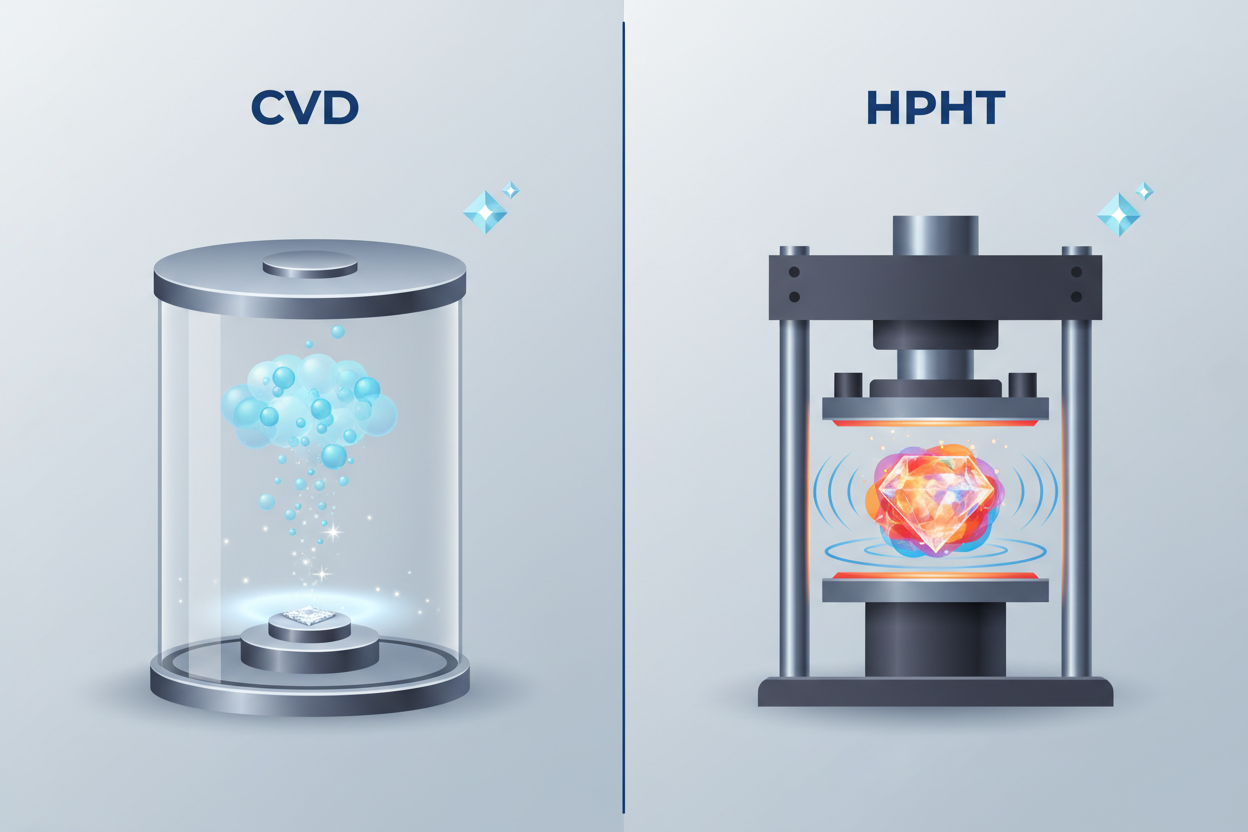 CVD vs HPHT Diamonds