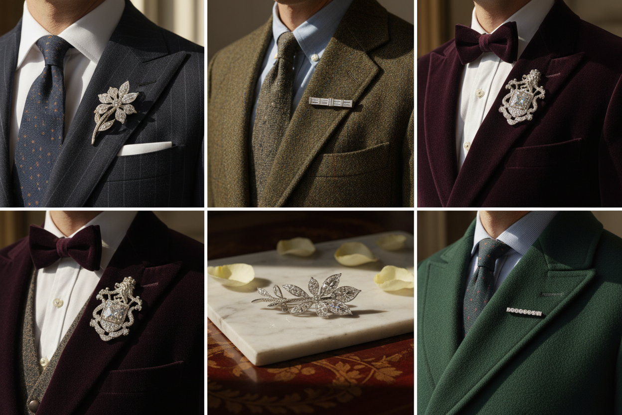 Men’s brooches in fashion
