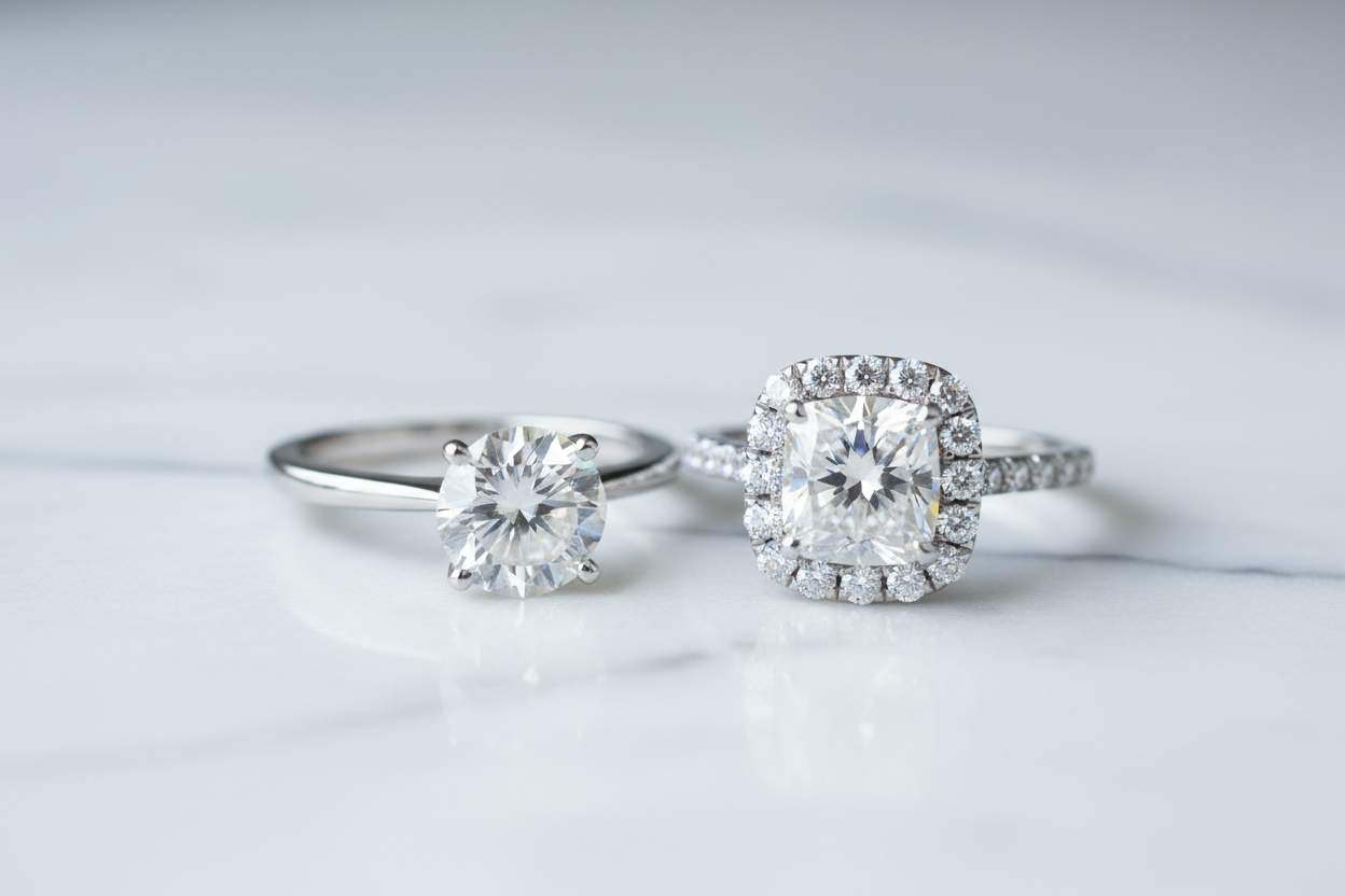 Solitaire vs. Halo Settings: Finding Your Perfect Sparkle