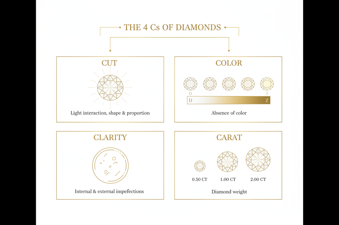The 4 Cs of diamonds explained simply