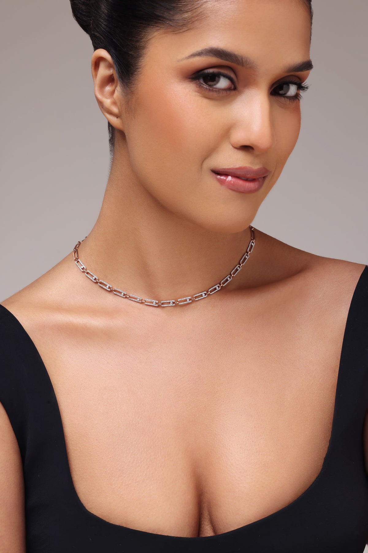 Pavé Paperclip Diamond Necklace