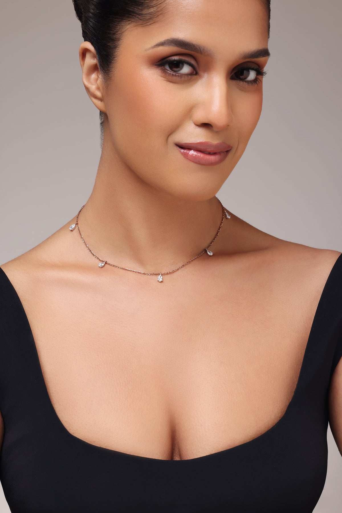 Scattered Pear Diamond Pendant