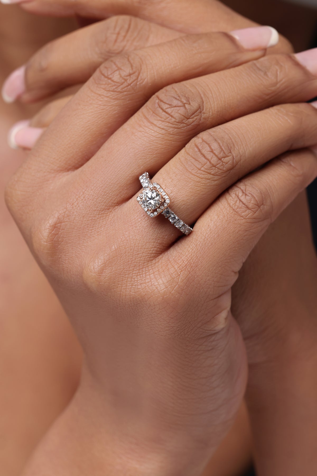 1.12 Ct Round Solitaire Halo Diamond Ring