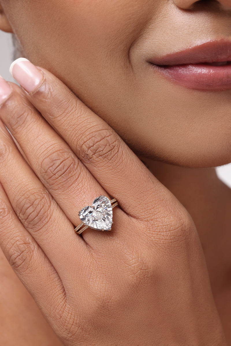 7ct Heart Solitaire Ring