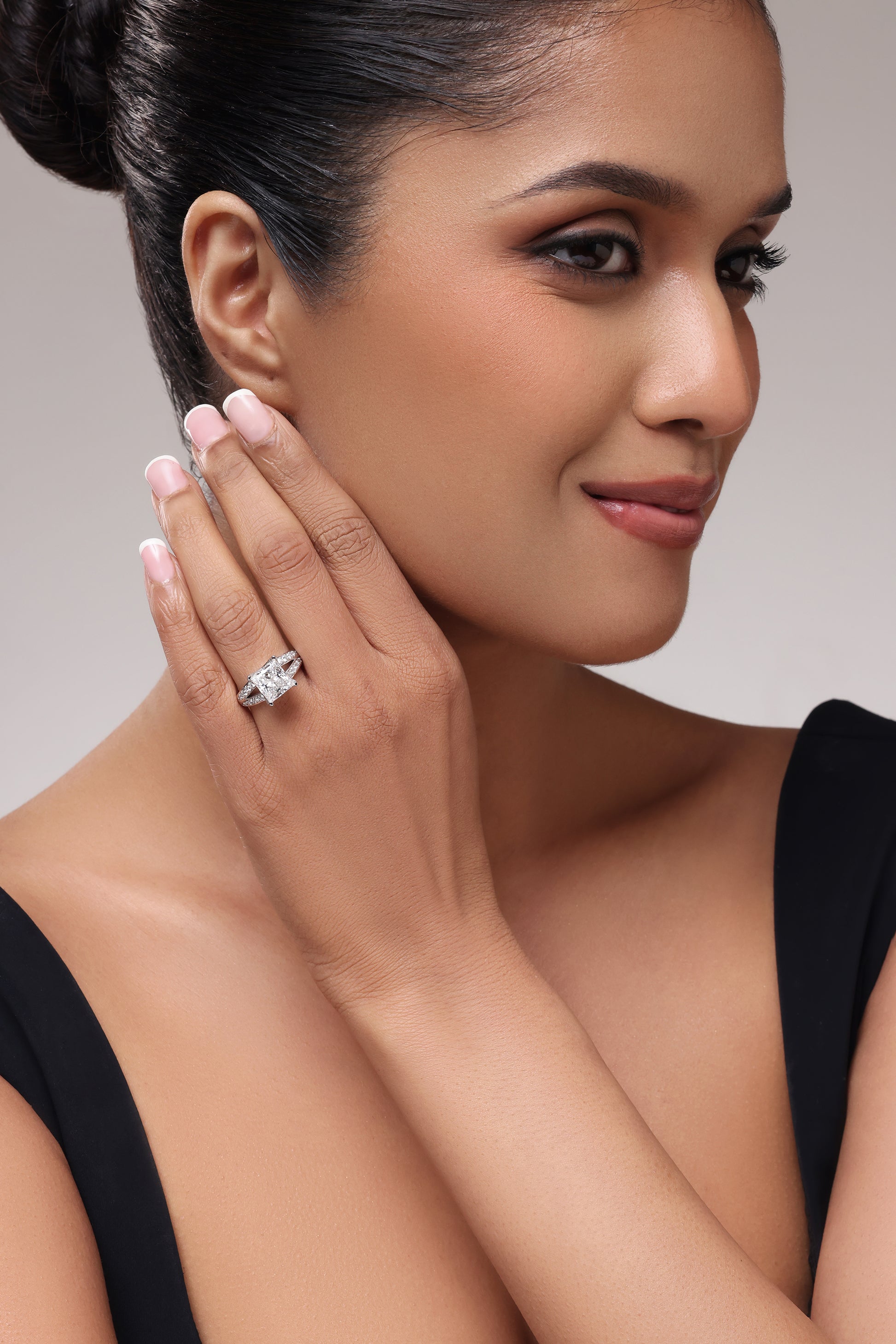 Radiant Cut Split Shank Diamond Ring