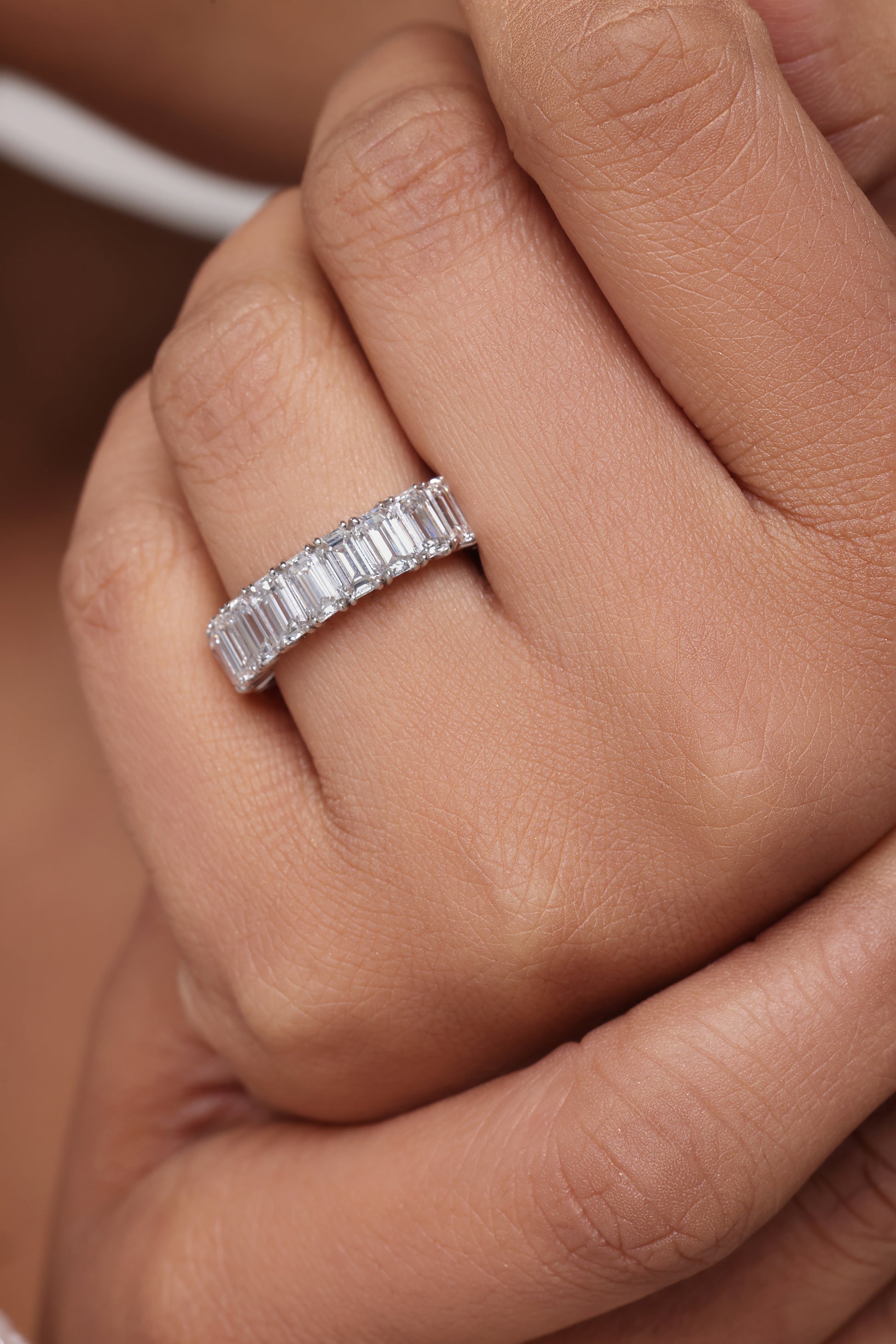Emerald Cut Eternity Band