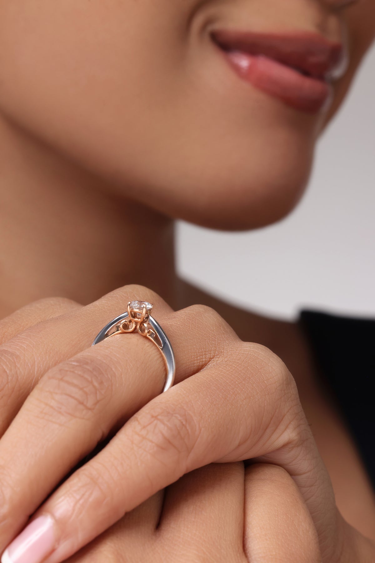 0.50 Ct Round Two-Tone Solitaire Diamond Ring