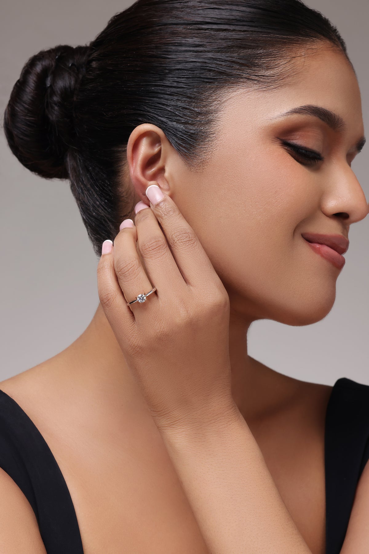 0.50 Ct Round Two-Tone Solitaire Diamond Ring