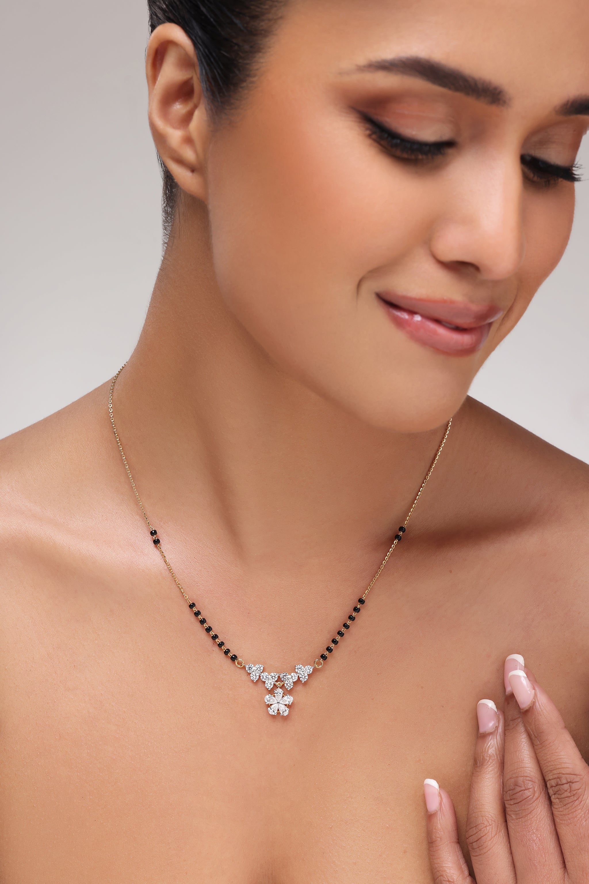 Diamond Floral Drop Tanmaniya