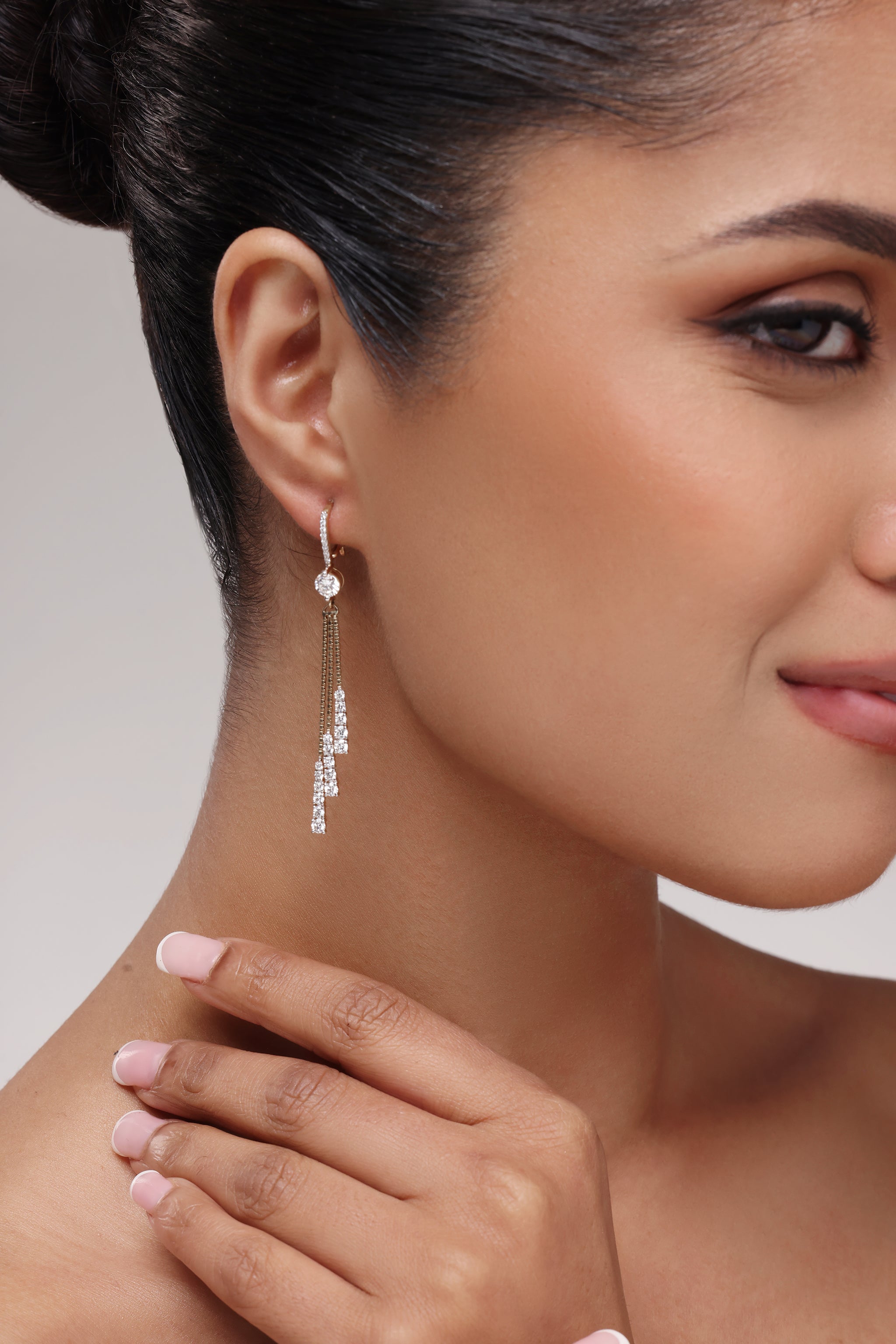 Diamond Tassel Drop Earrings