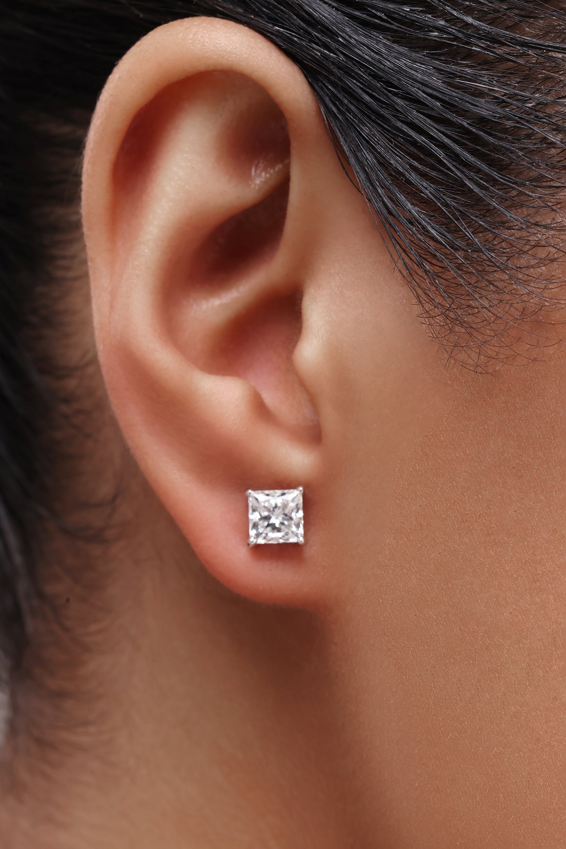 Princess Solitaire Earrings