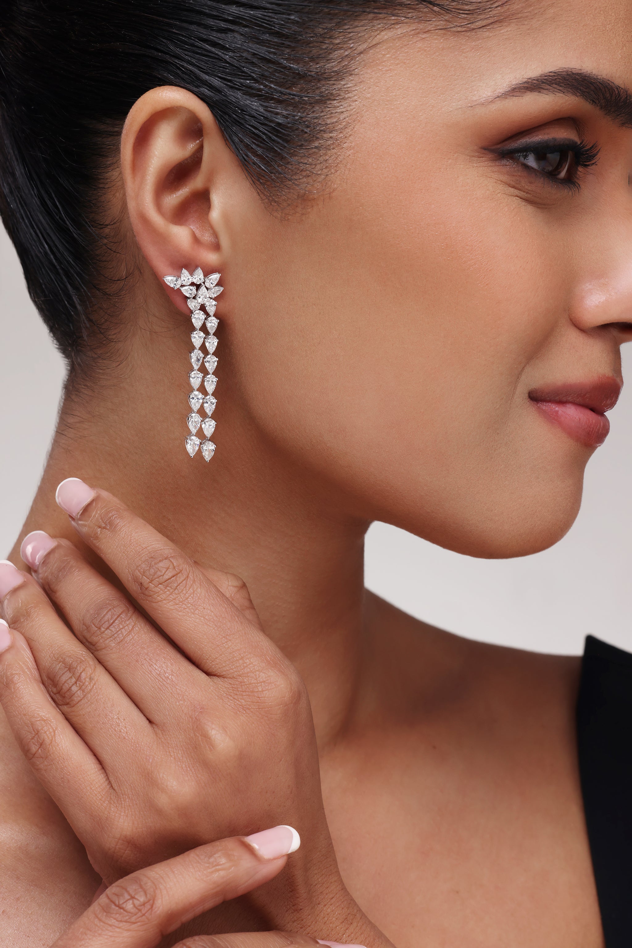 Pear Floral Drop Earrings