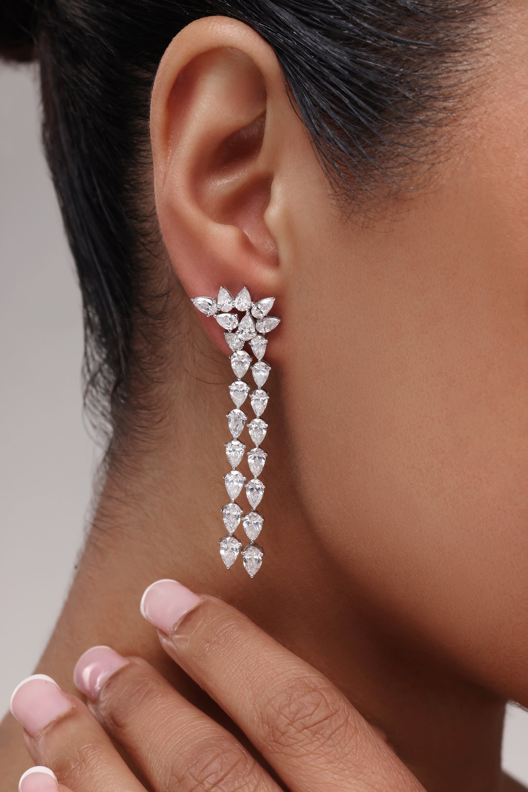 Pear Floral Drop Earrings