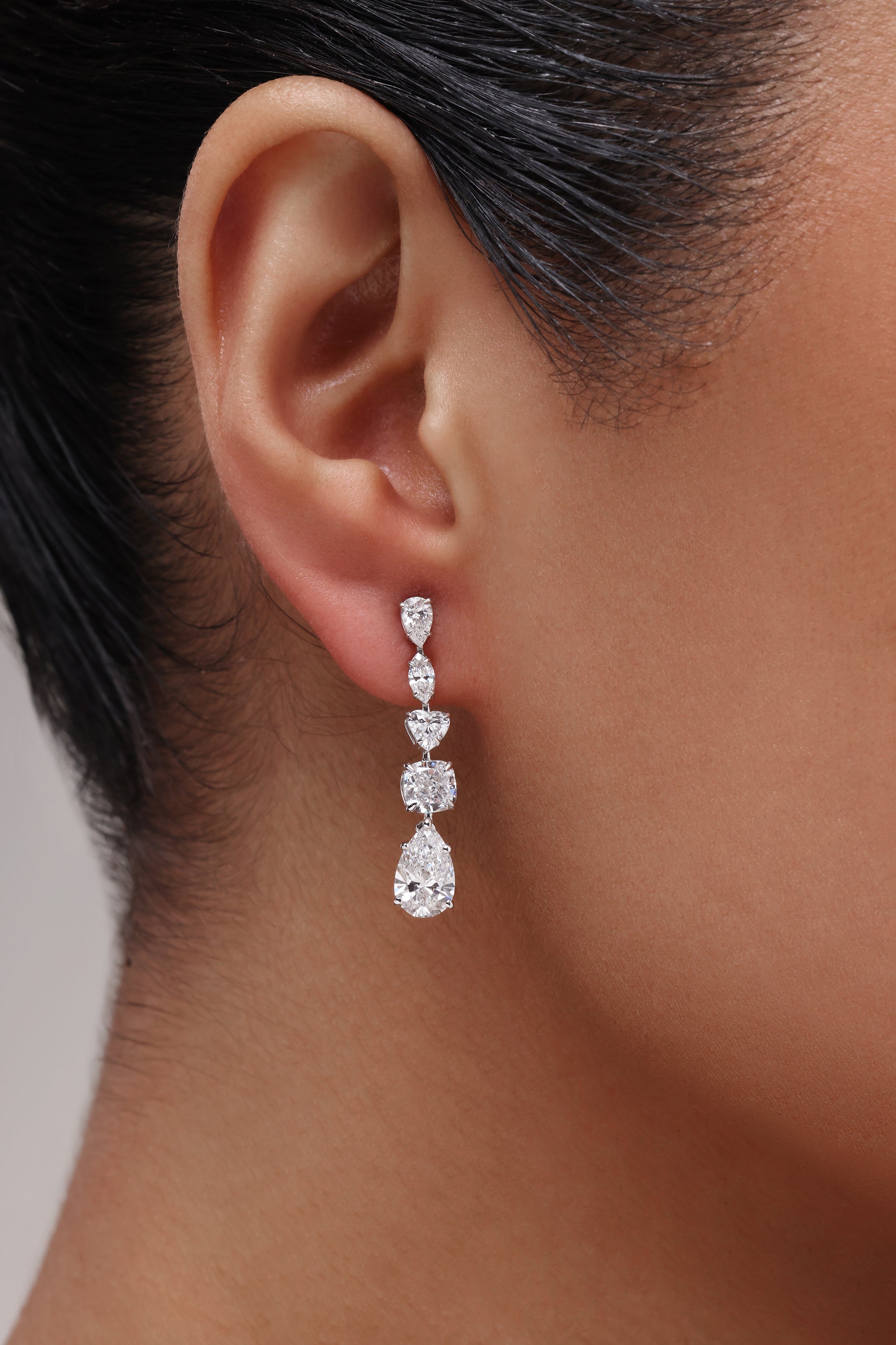 Multi Diamond Linear Earrings