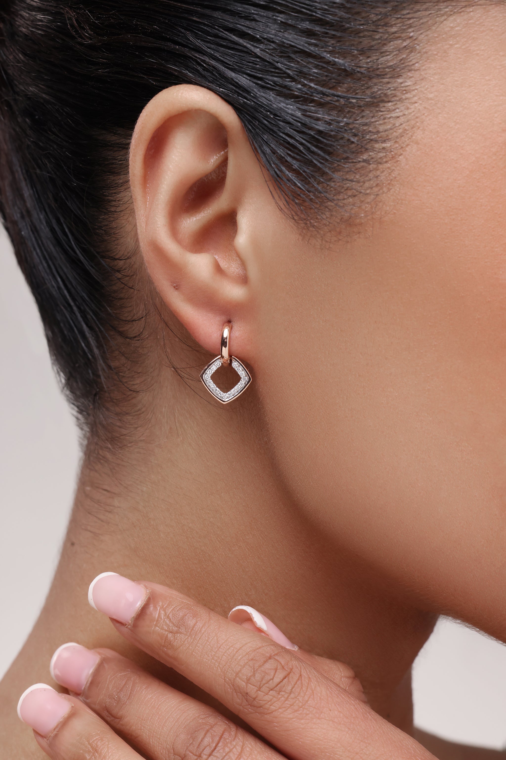 Diamond Pavé Square Earrings