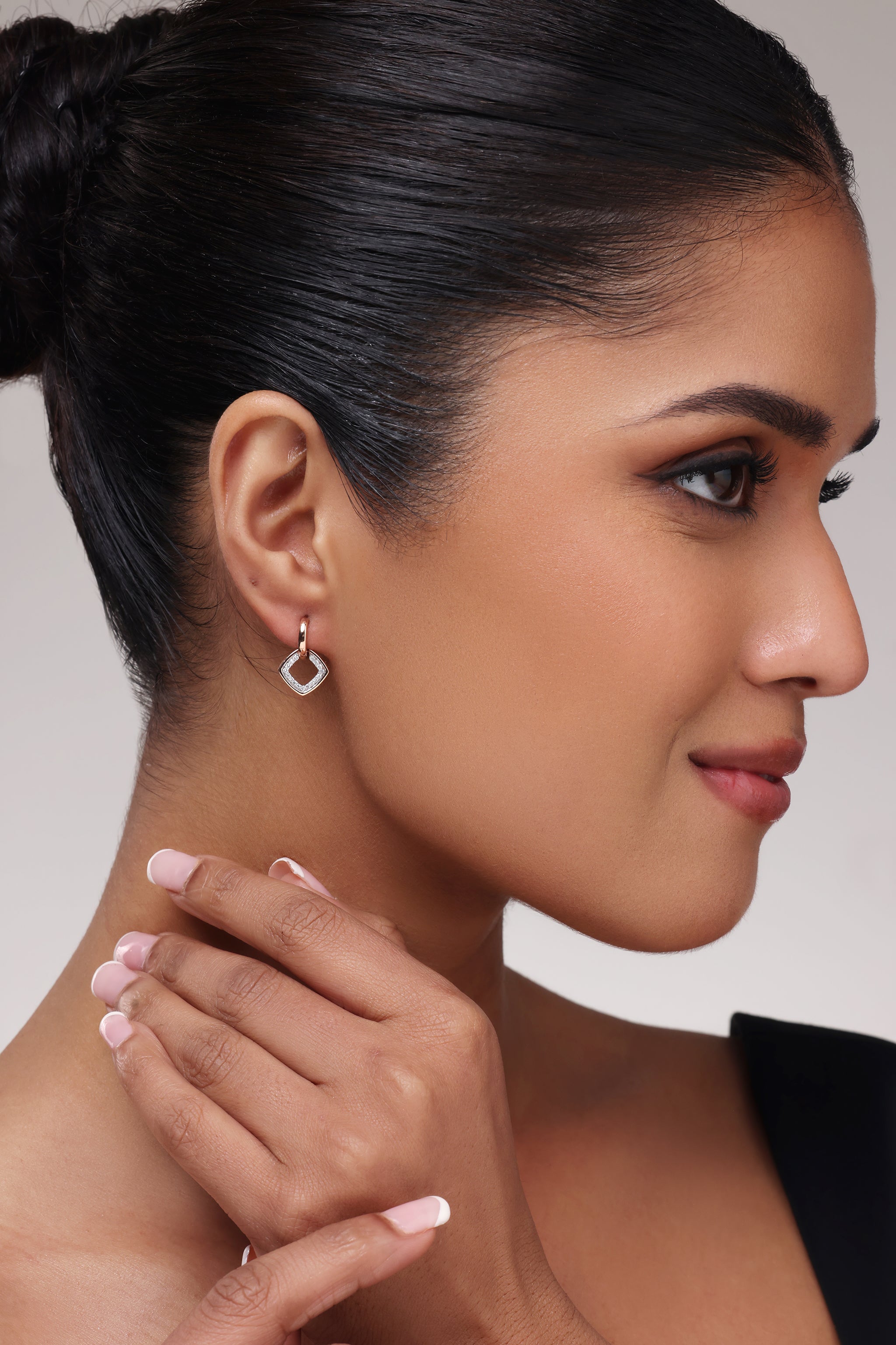 Diamond Pavé Square Earrings