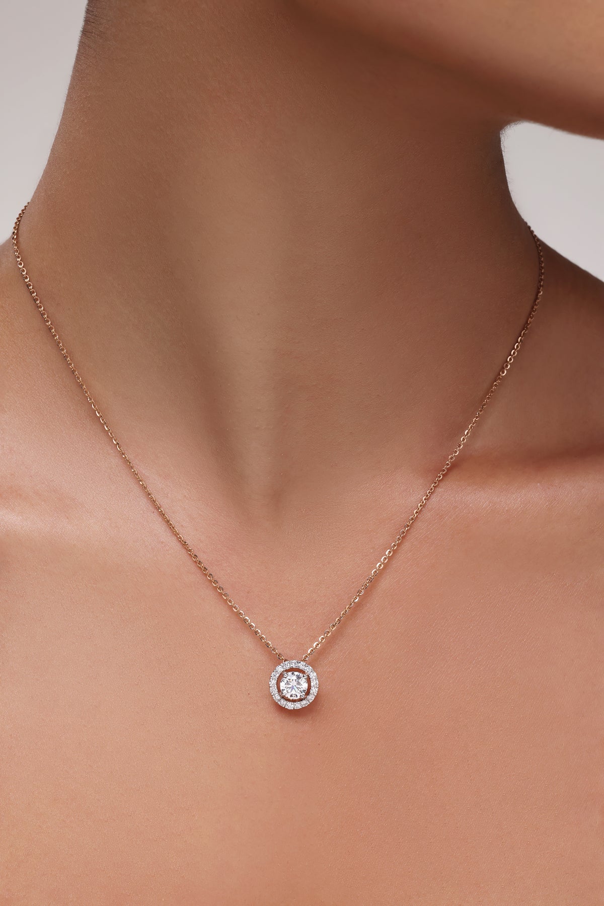 Round Cut Halo Pendant
