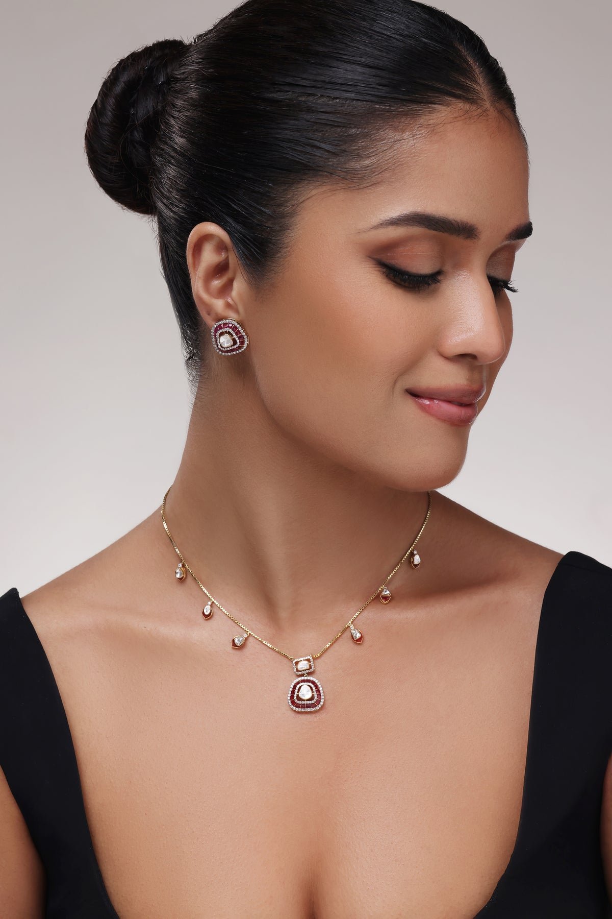 Polki & Ruby Diamond Pendant