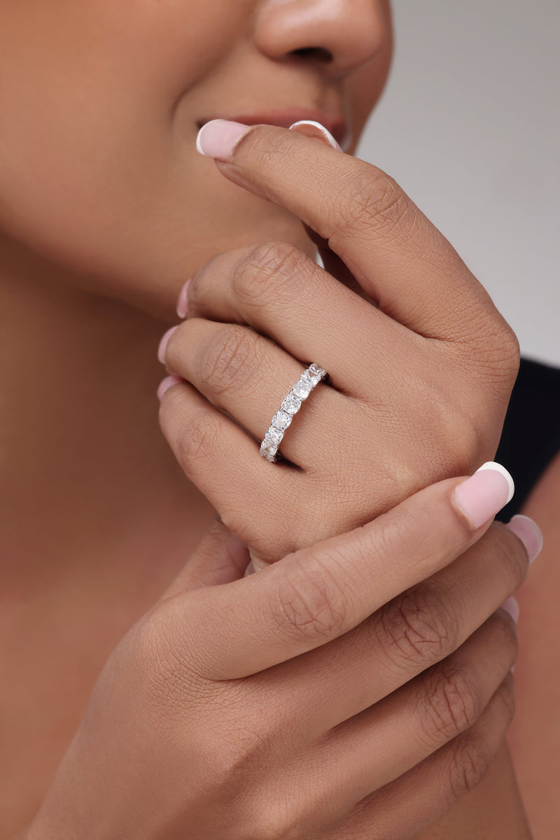 Cushion-Cut Diamond Eternity Band