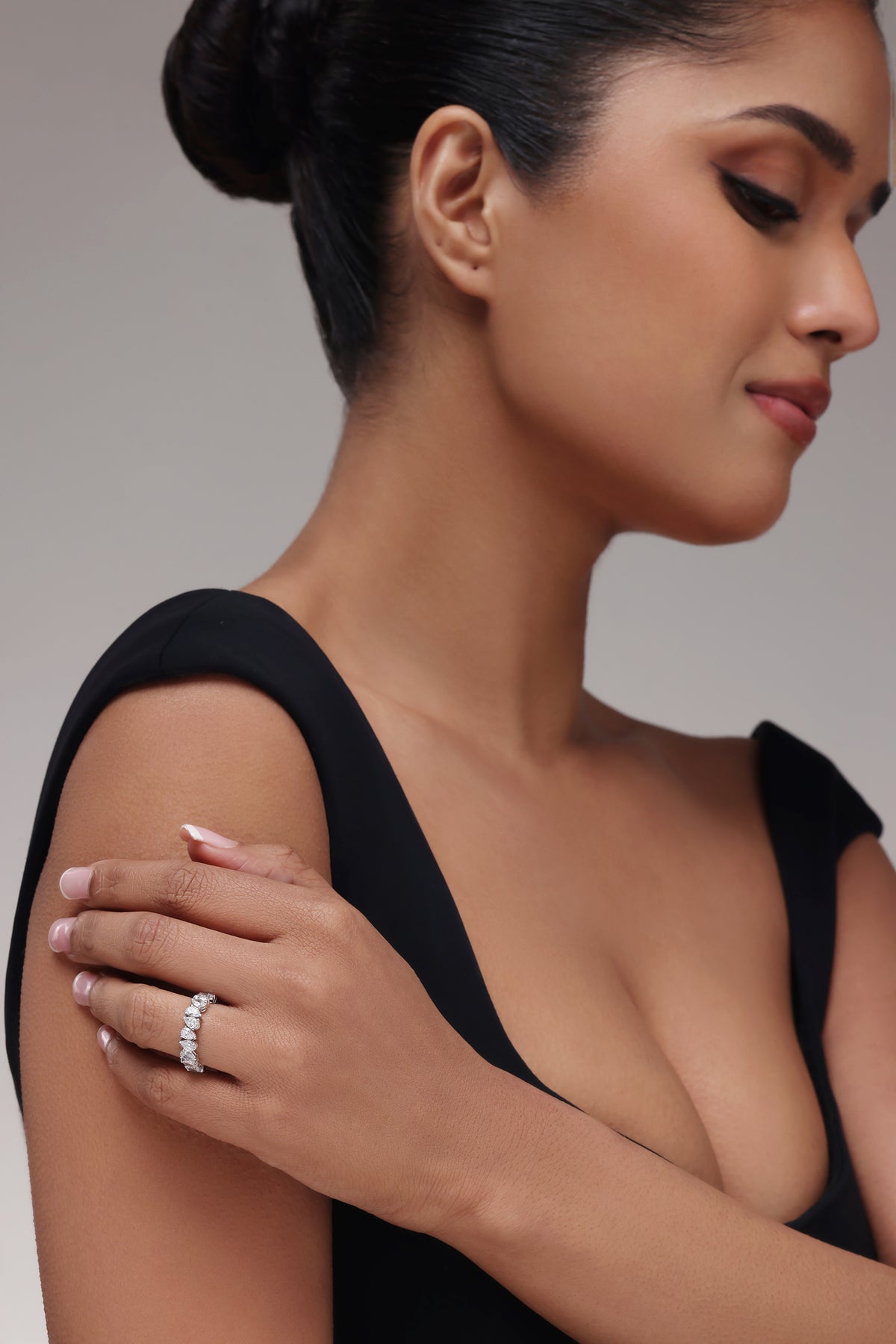 Pear Diamond Eternity Band