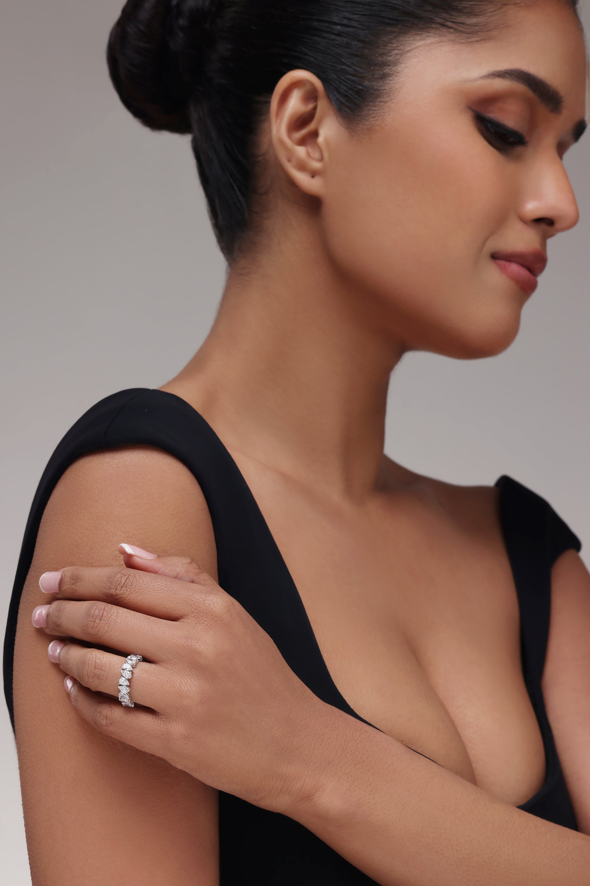 Pear Diamond Eternity Band