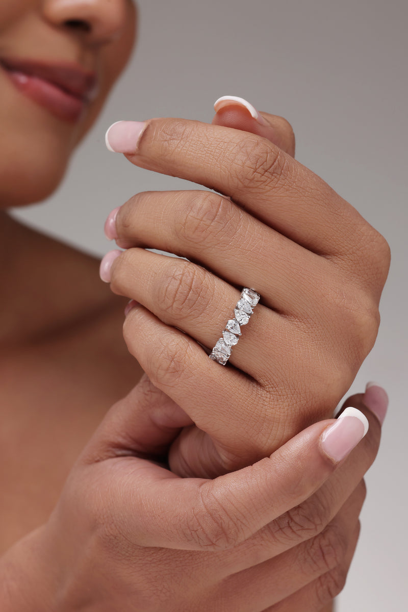 Pear Diamond Eternity Band