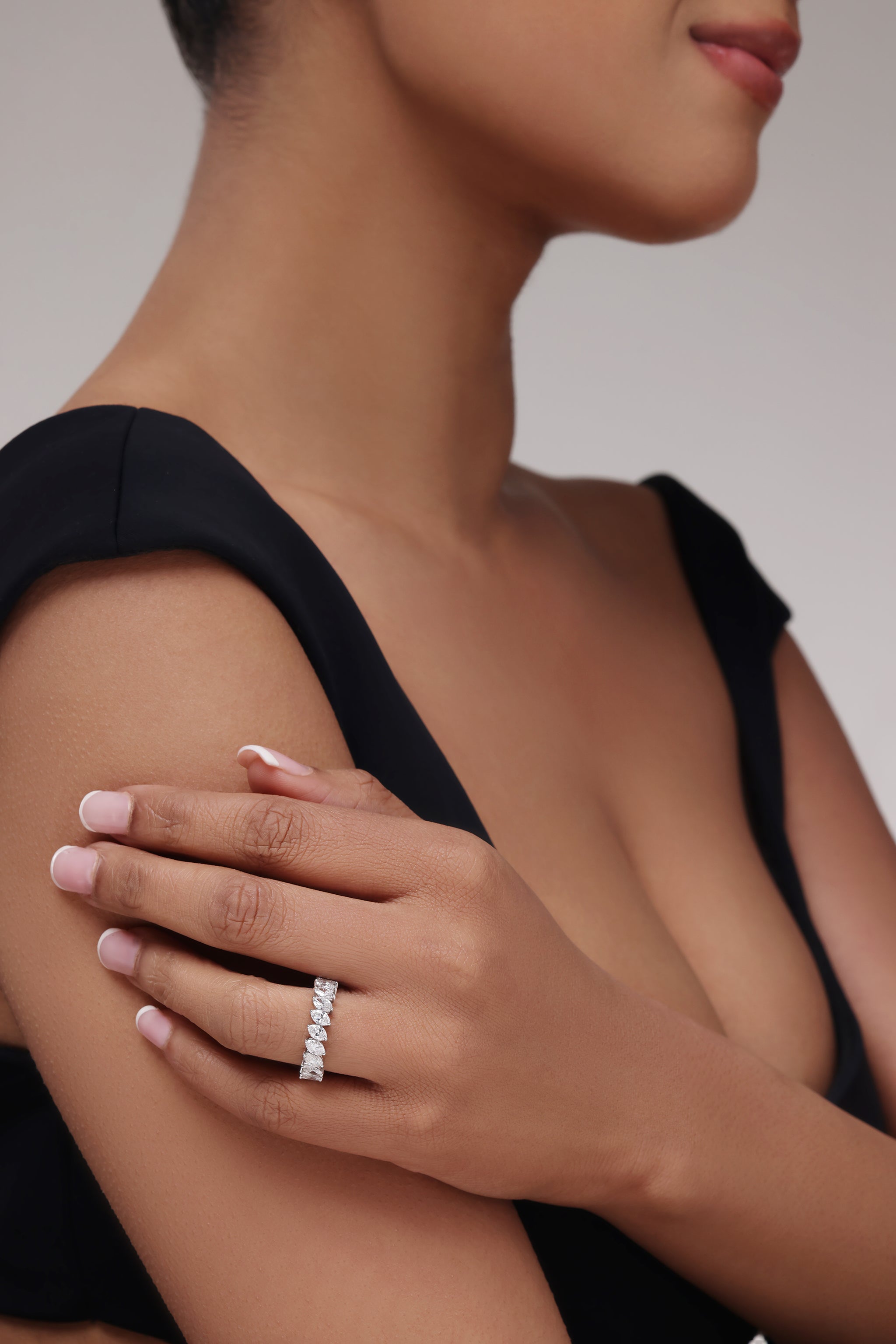 Slanted Marquise-Cut Eternity Band