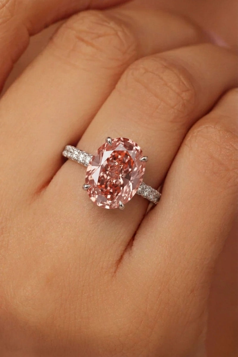 Pink Diamond Oval Ring