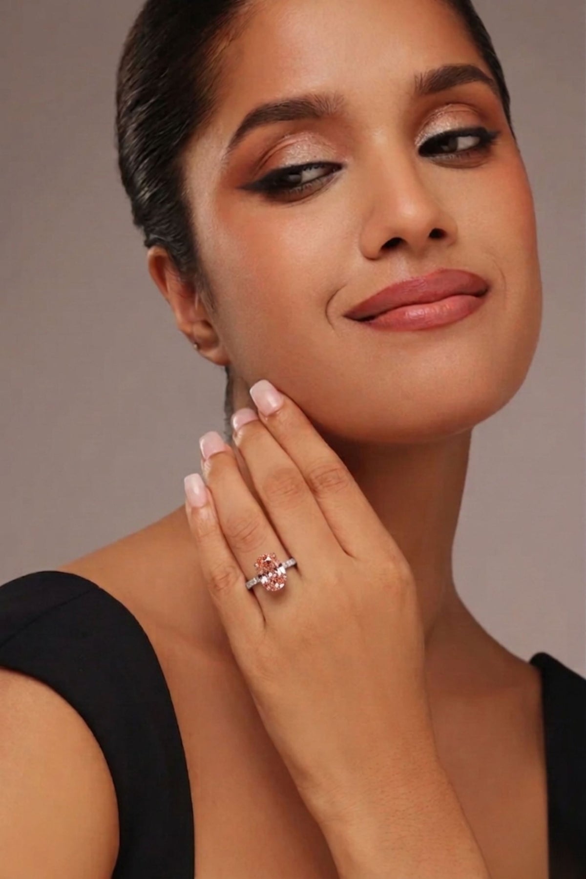 Pink Diamond Oval Ring