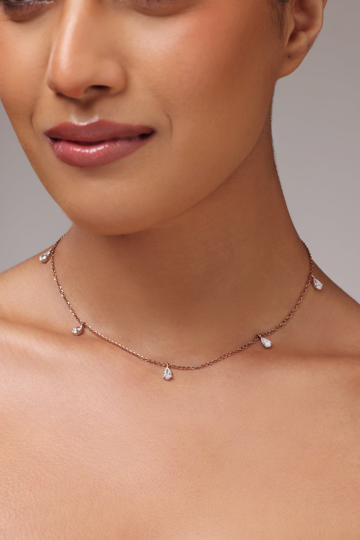 Scattered Pear Diamond Pendant