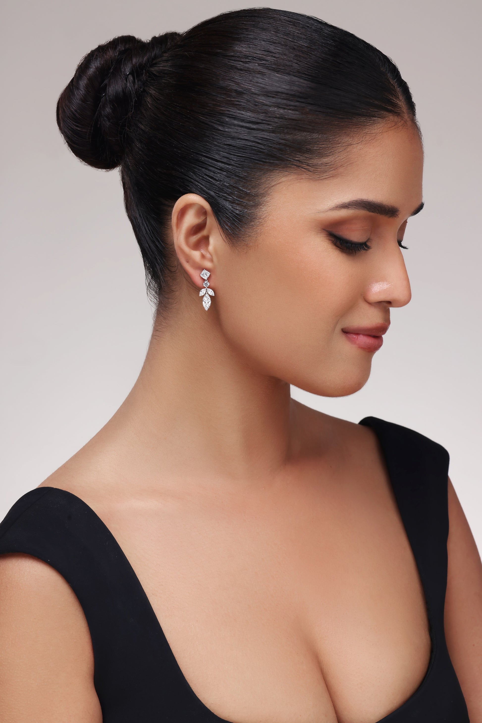 Multi Diamond Drop Earrings