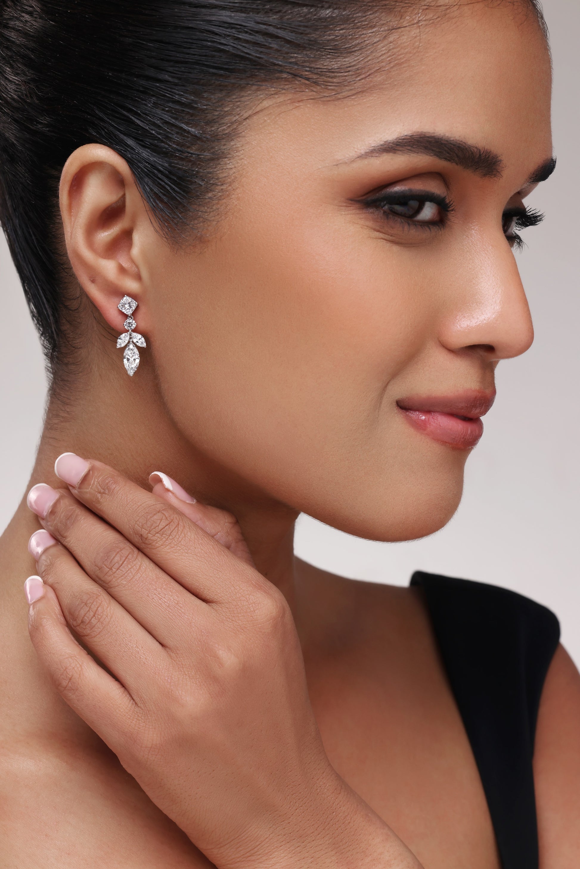 Multi Diamond Drop Earrings