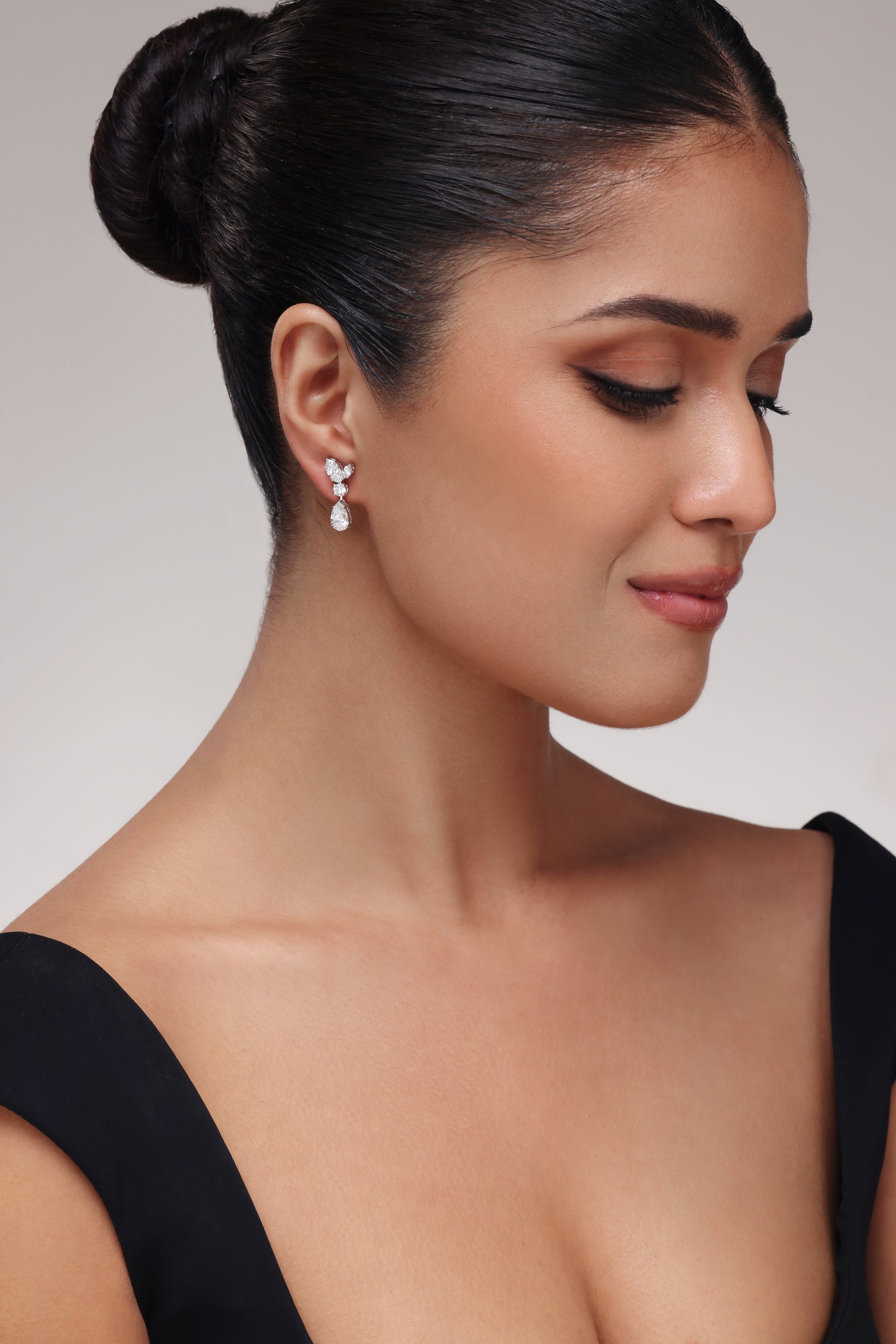 Marquise and Pear Leaf Earrings