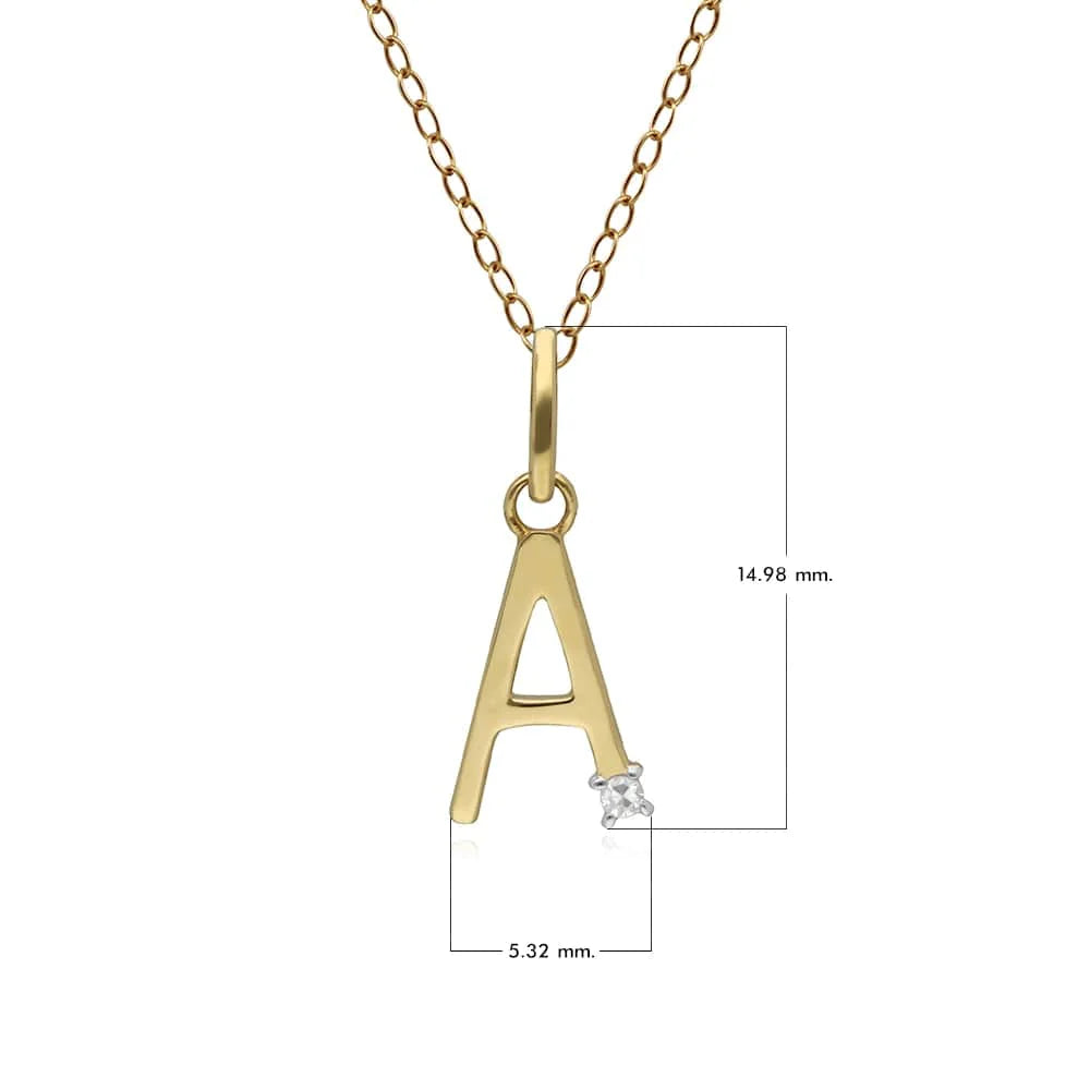 Gold Diamond Initial Pendant