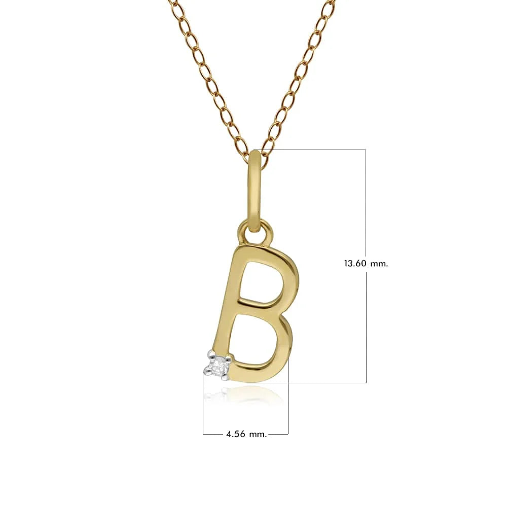 Gold Diamond Initial Pendant