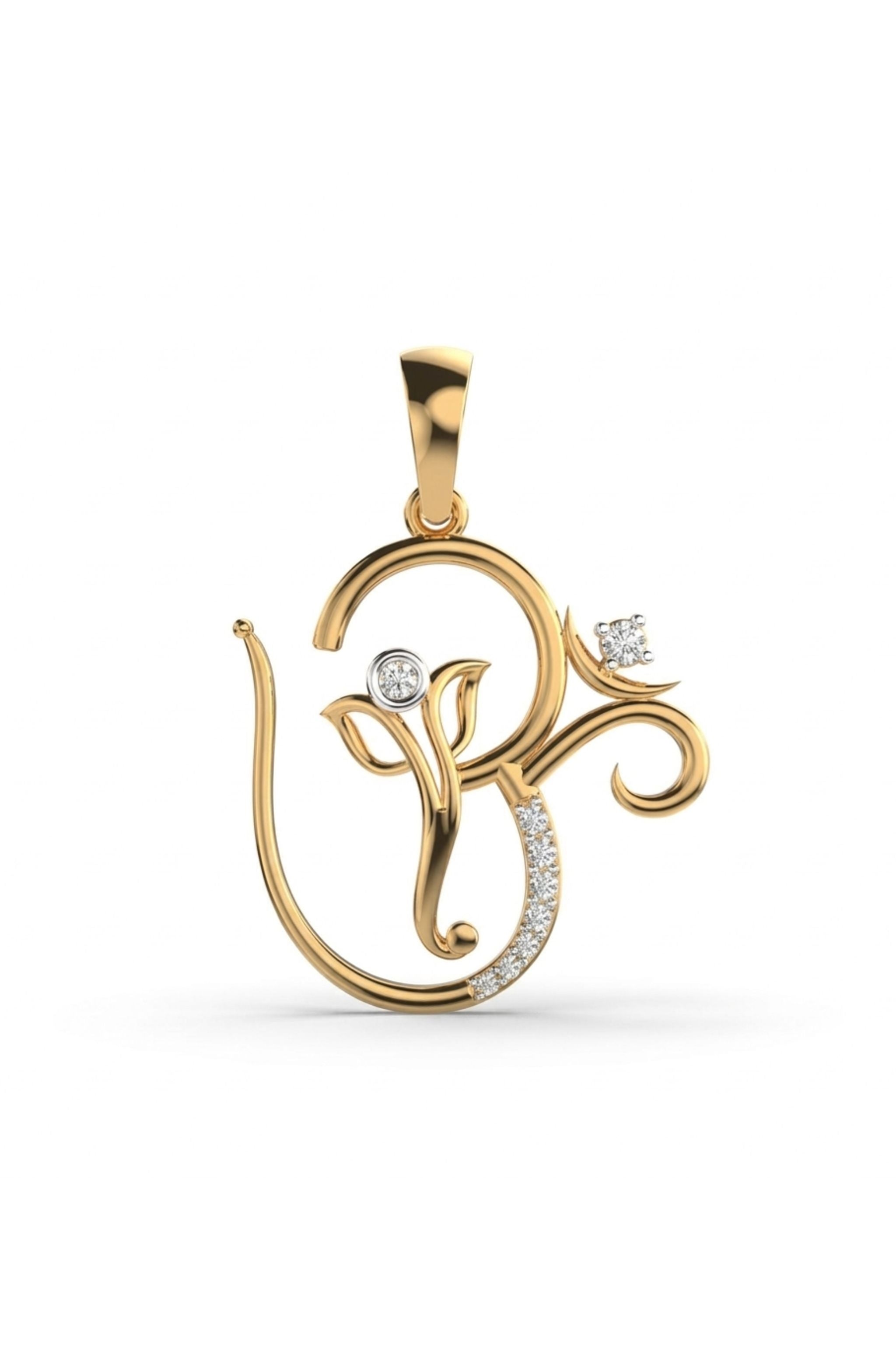 Om Ganesh Diamond Pendant