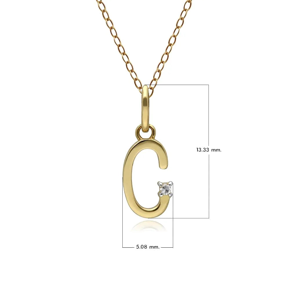 Gold Diamond Initial Pendant