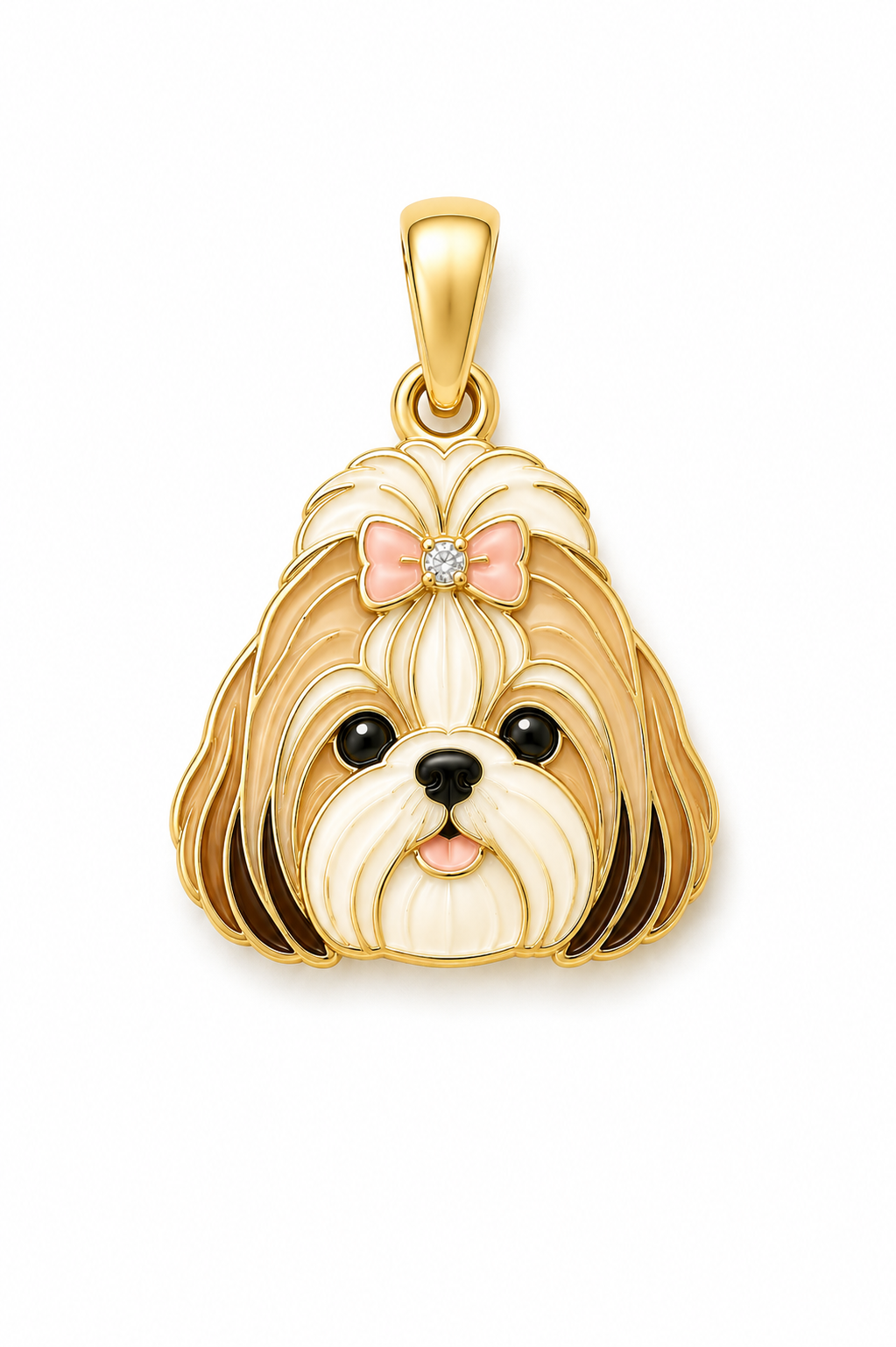 Diamond-Accent Puppy Face Pendant