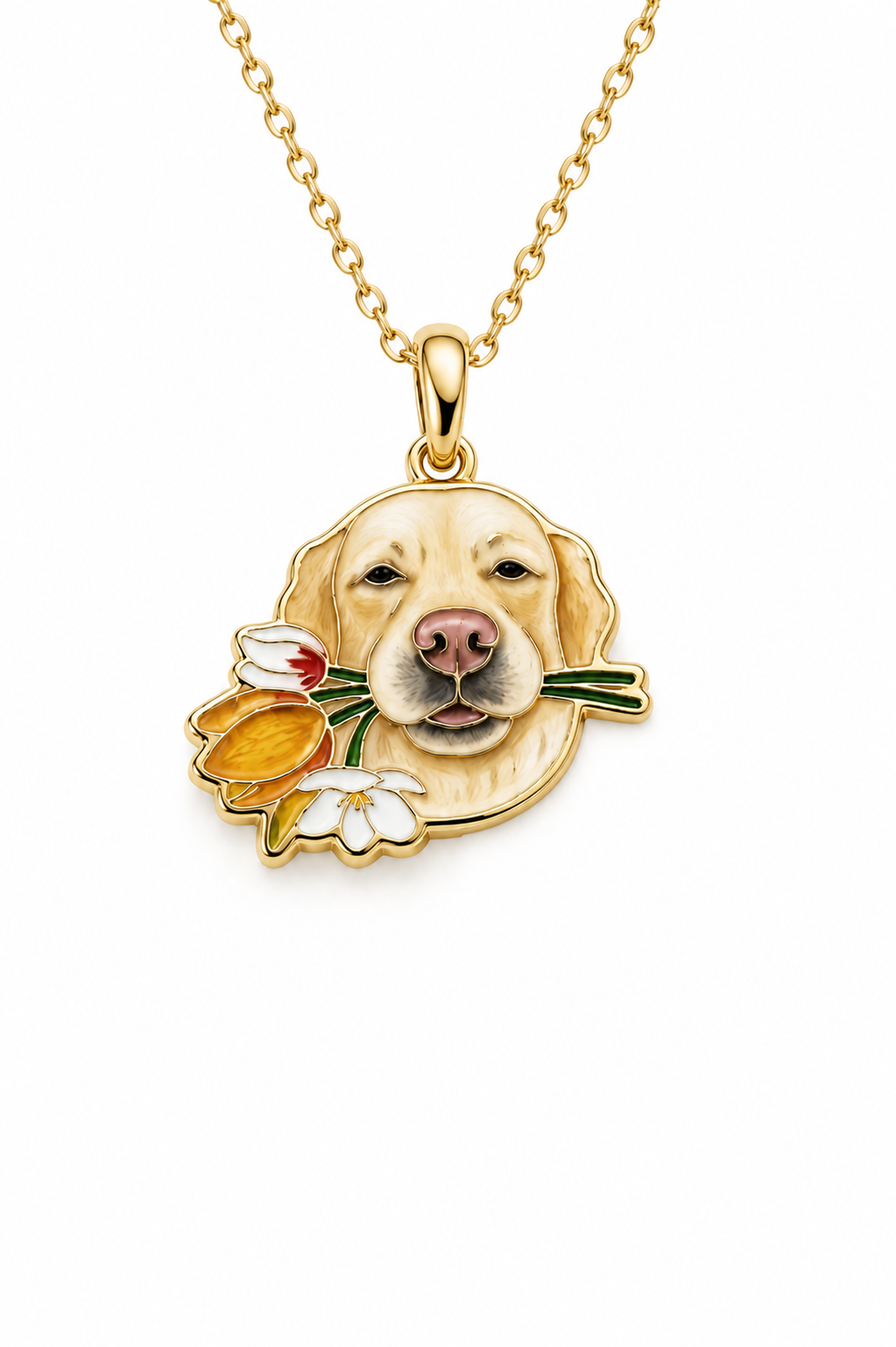 Enamel Labrador Portrait Pendant