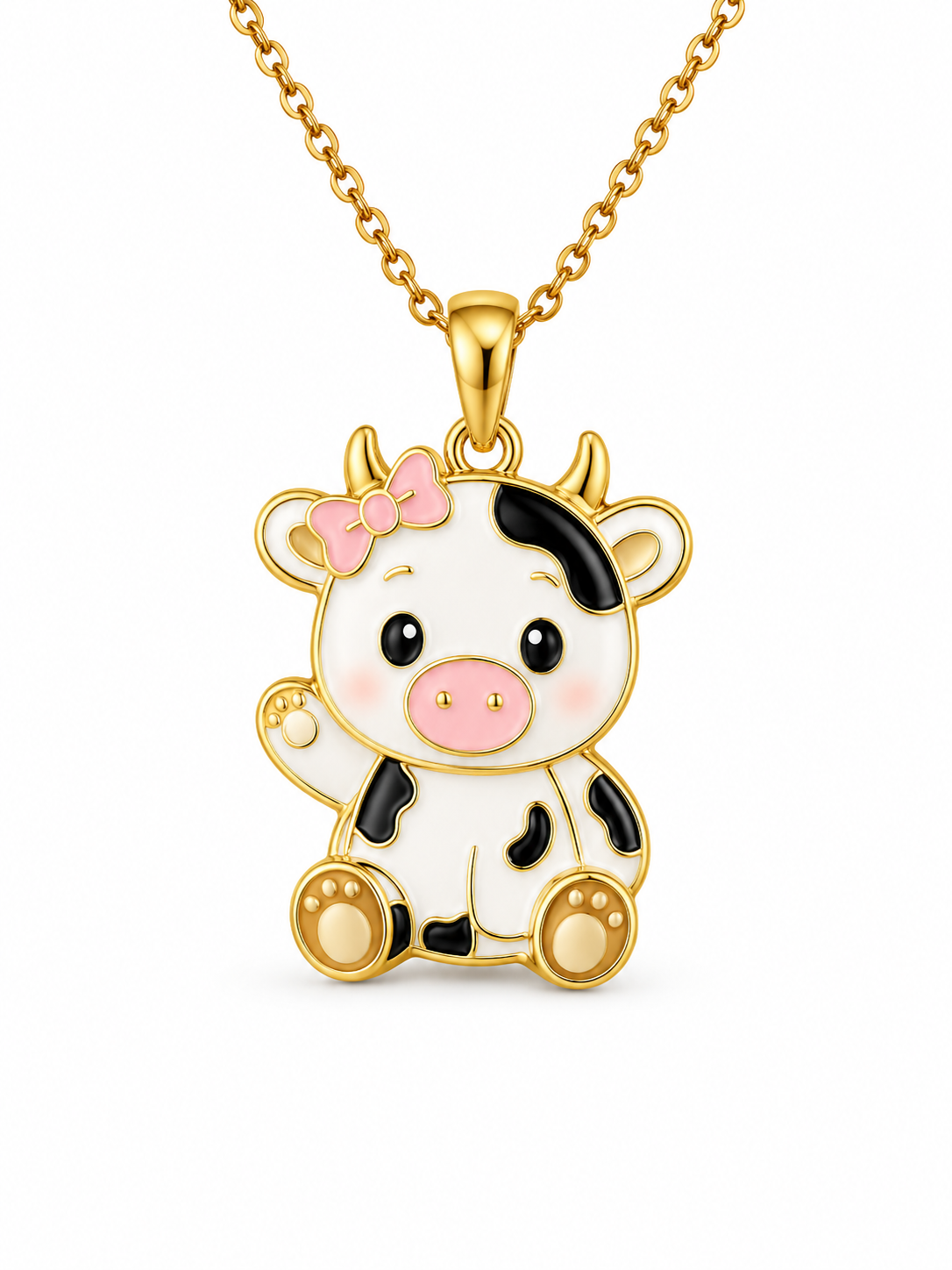 Enamel Baby Cow Pendant